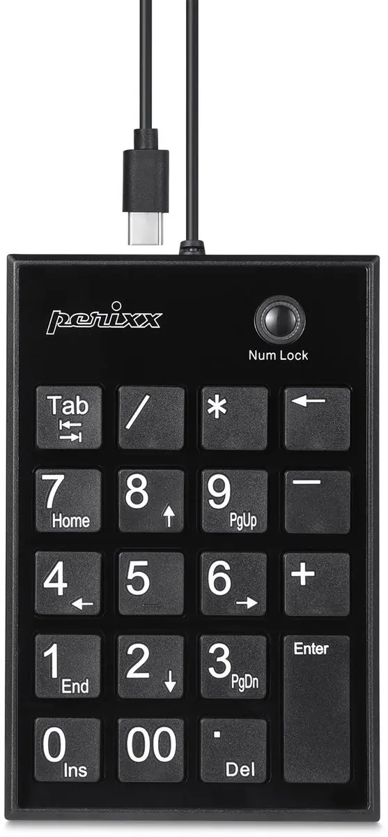 Perixx PERIPAD-202C Numeriek Toetsenbord USB-hub