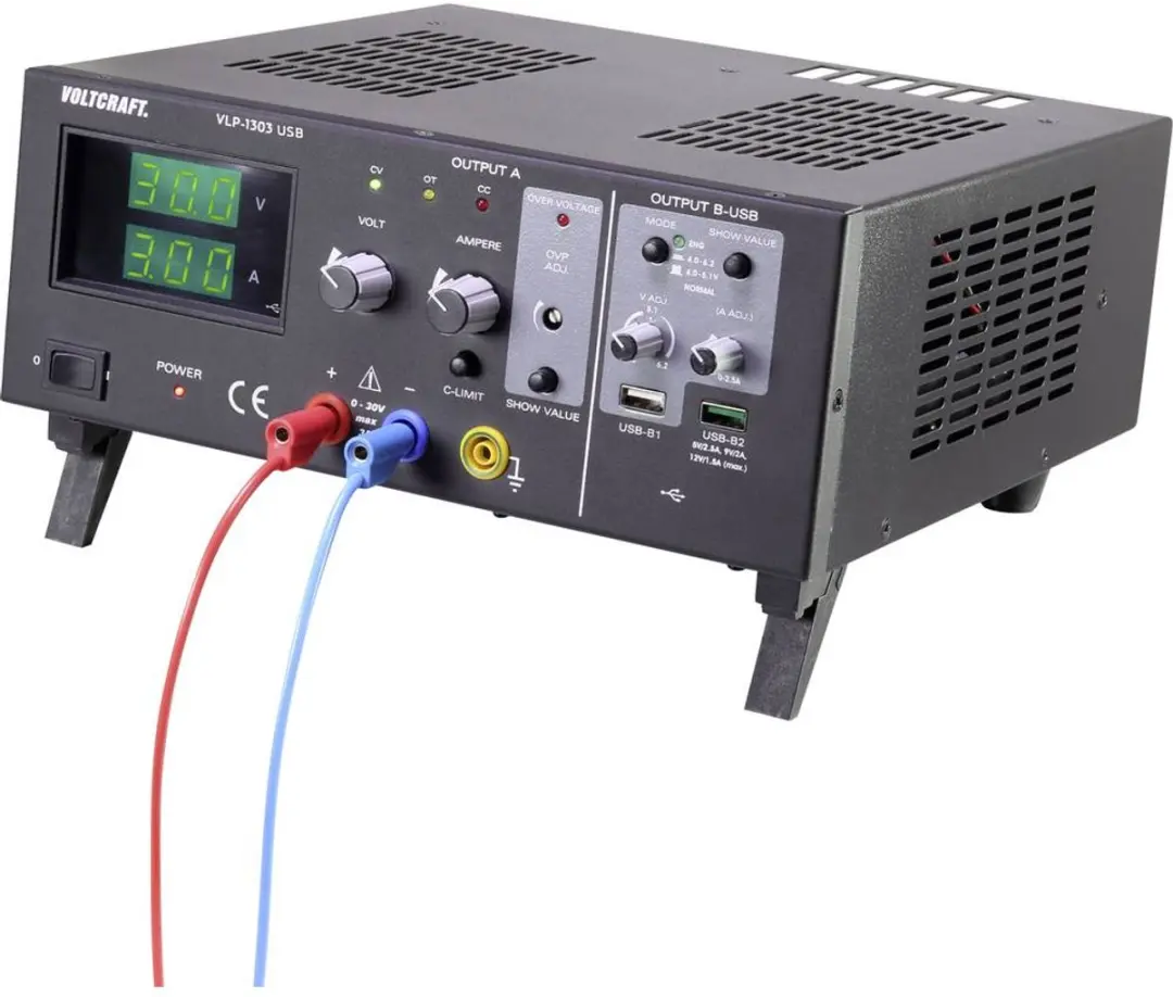 Voltcraft VLP-1303 USB Labvoeding - 0-30V 3A - 123W - afbeelding 2 van 6