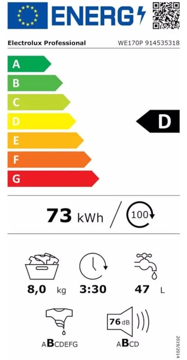 Electrolux MyPro ZIP WE170PP Wasmachine 8kg - Roestvrijstaal