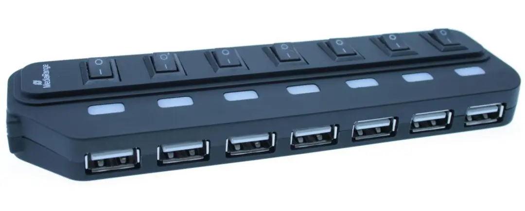 MediaRange MRCS504 USB-hub - 7-poorts USB 2.0 - afbeelding 3 van 6