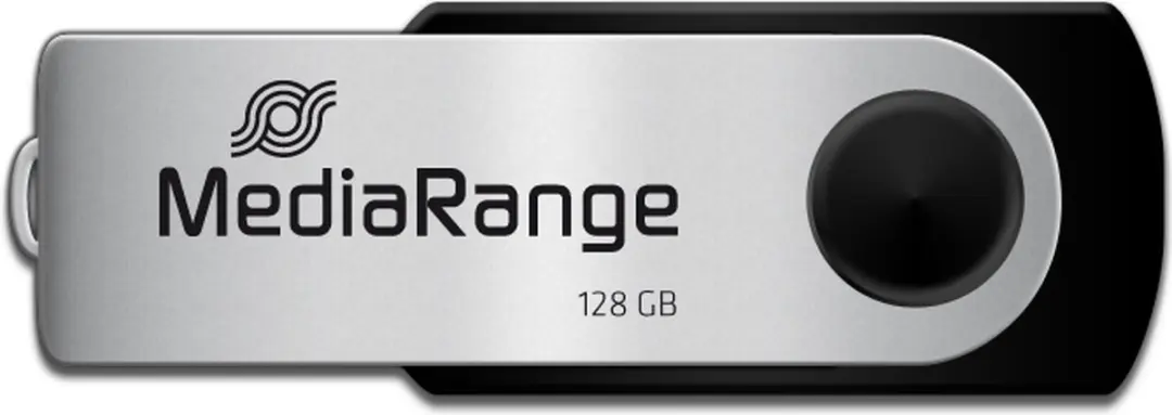 MediaRange MR913 USB-Stick 128GB - Zwart/Zilver - afbeelding 4 van 6