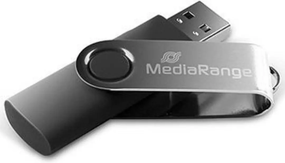 MediaRange MR913 USB-Stick 128GB - Zwart/Zilver - afbeelding 5 van 6