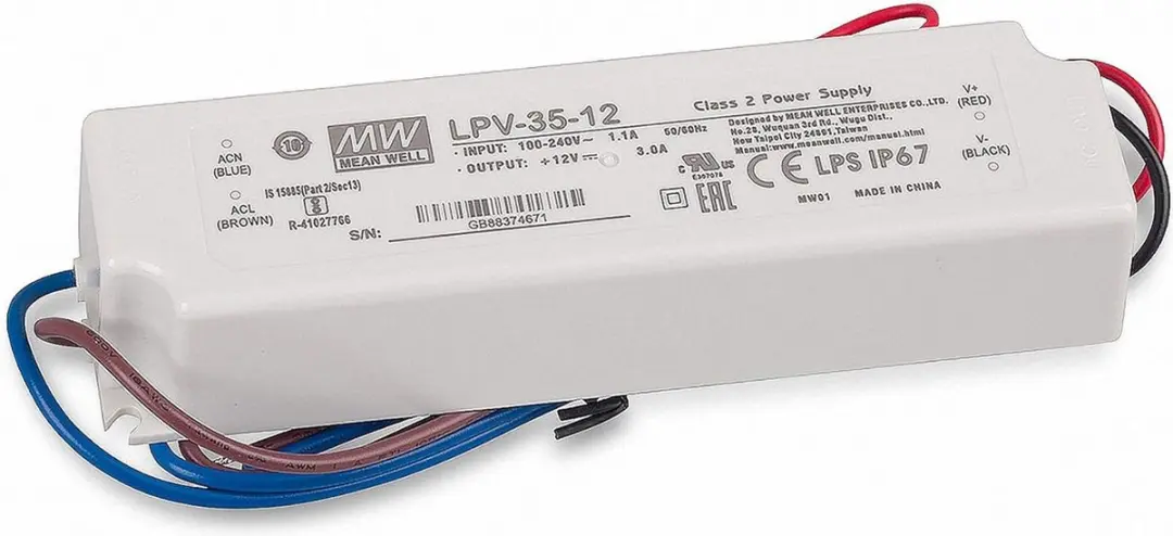 Mean Well LPV-35-12 Schakelende Voeding