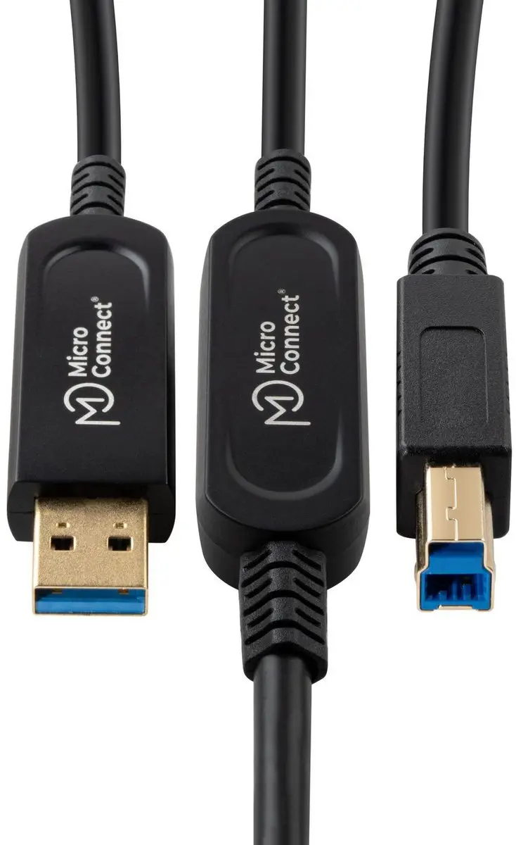 MicroConnect MC-USB3.0AB20OP USB-kabel 20m - Zwart - afbeelding 5 van 6