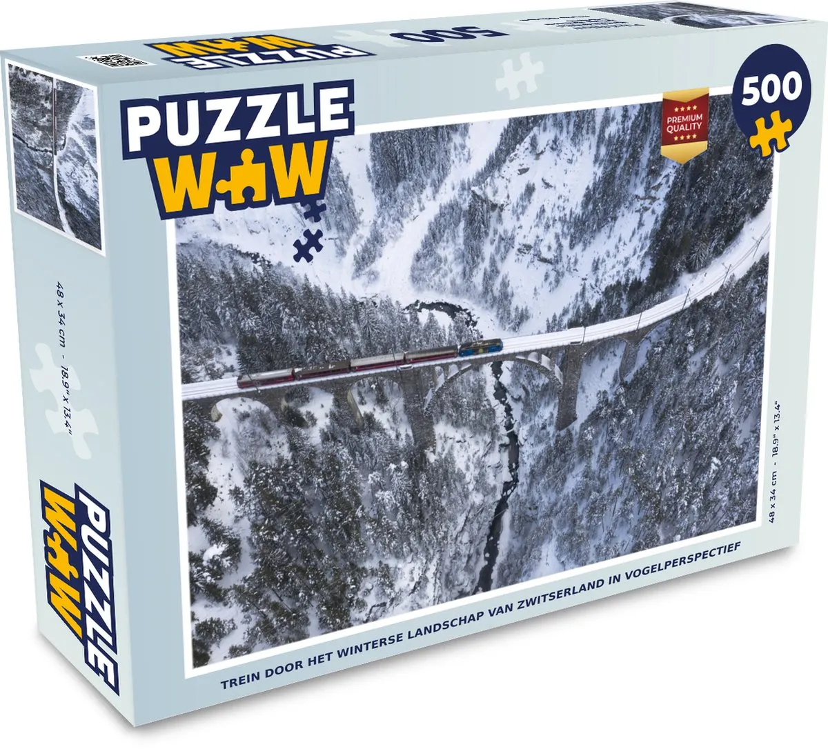 PuzzleWow Zwitserland Winterlandschap Legpuzzel 500 Stuks