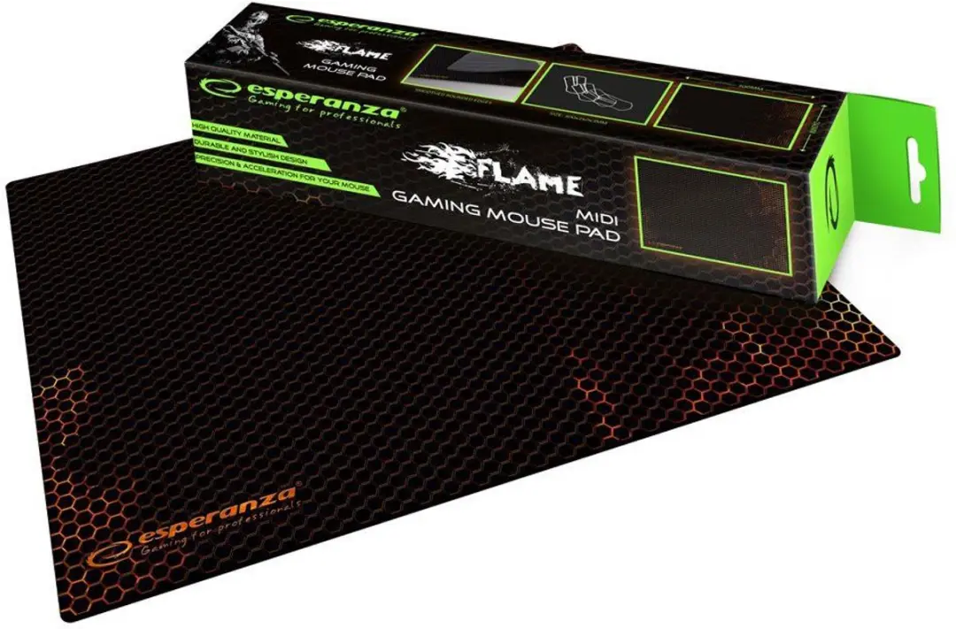 Esperanza Gaming Flame EGP102R Muismat Midi - Zwart - afbeelding 6 van 6