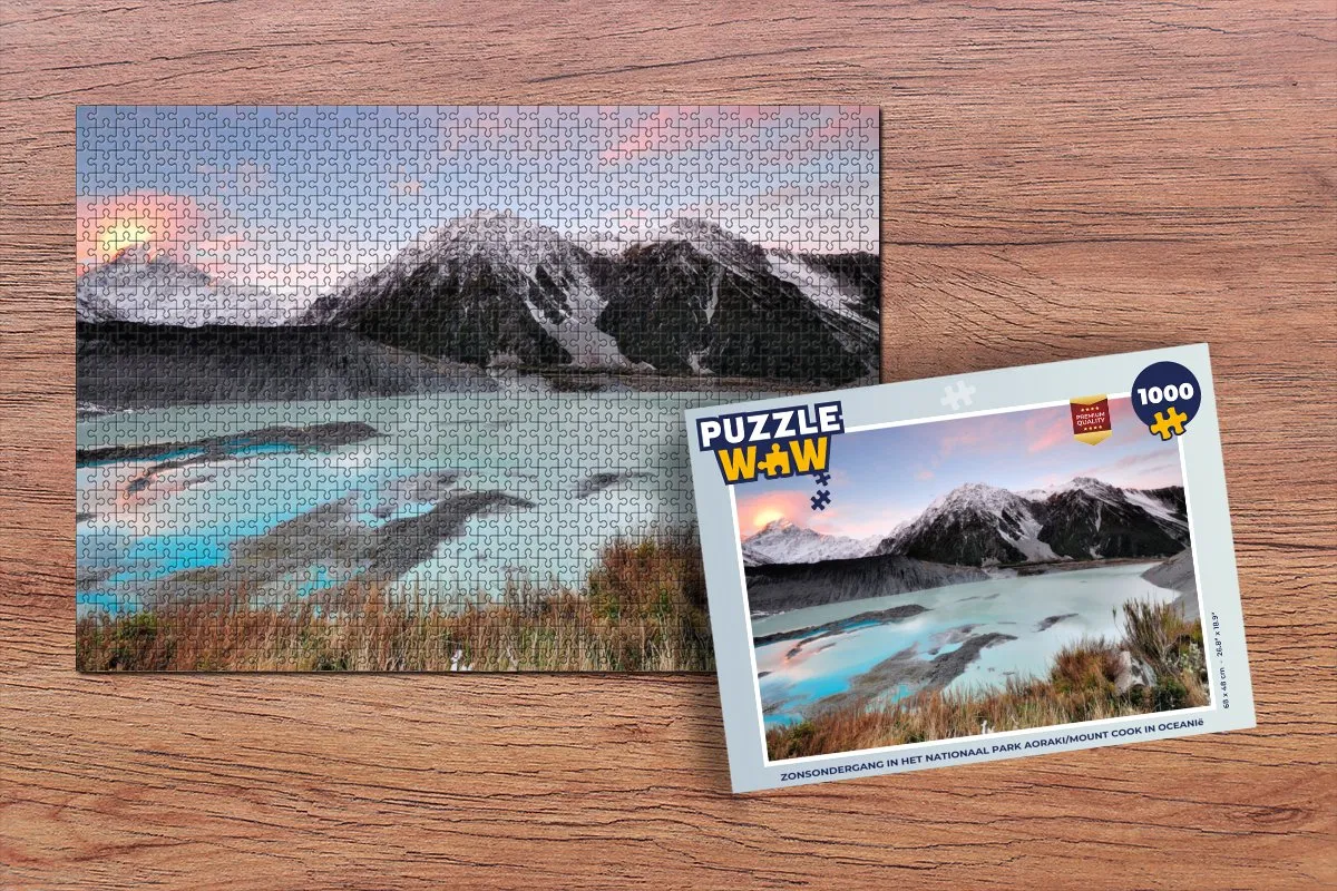 PuzzleWow Legpuzzel Zonsondergang Aoraki 1000 Stuks