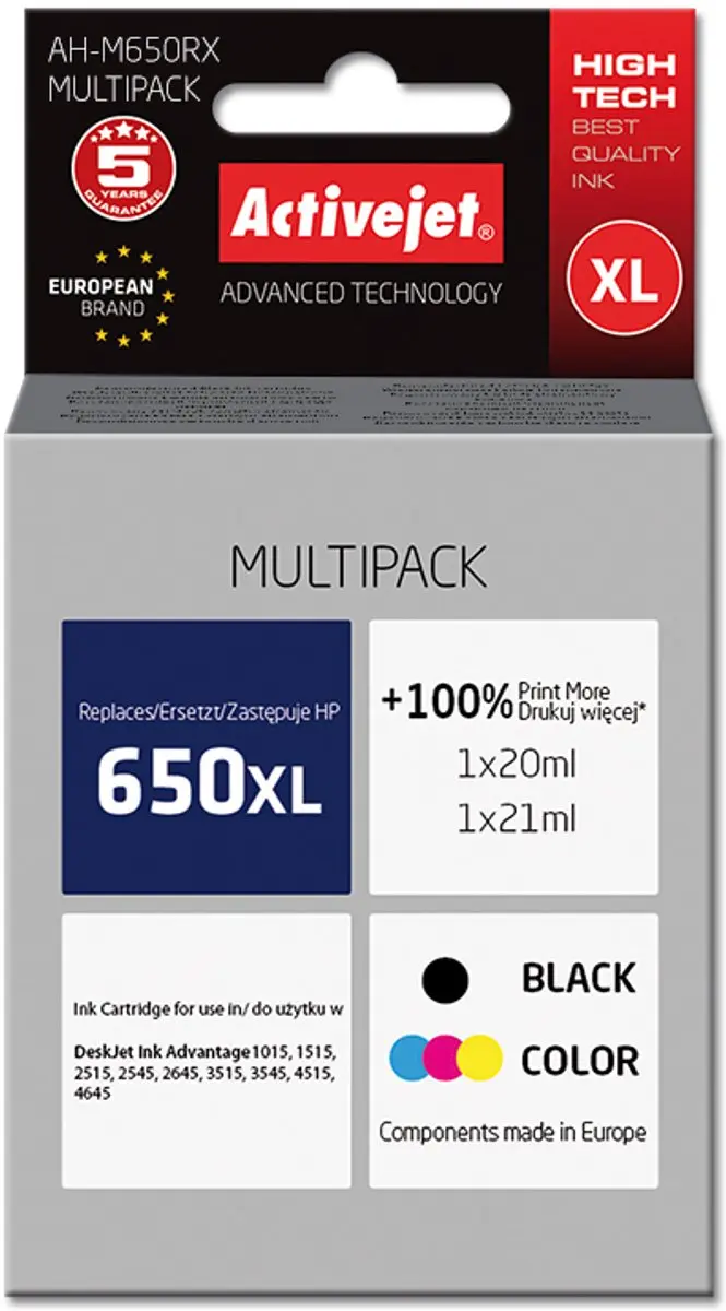 ActiveJet AH-M650RX Inkt voor HP 650 - XL - Zwart - afbeelding 2 van 2