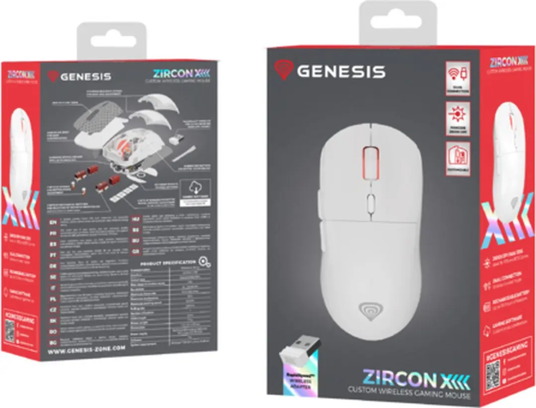 Genesis Zircon XIII Custom NMG-2090 Gamingmuis - Wit - afbeelding 6 van 6