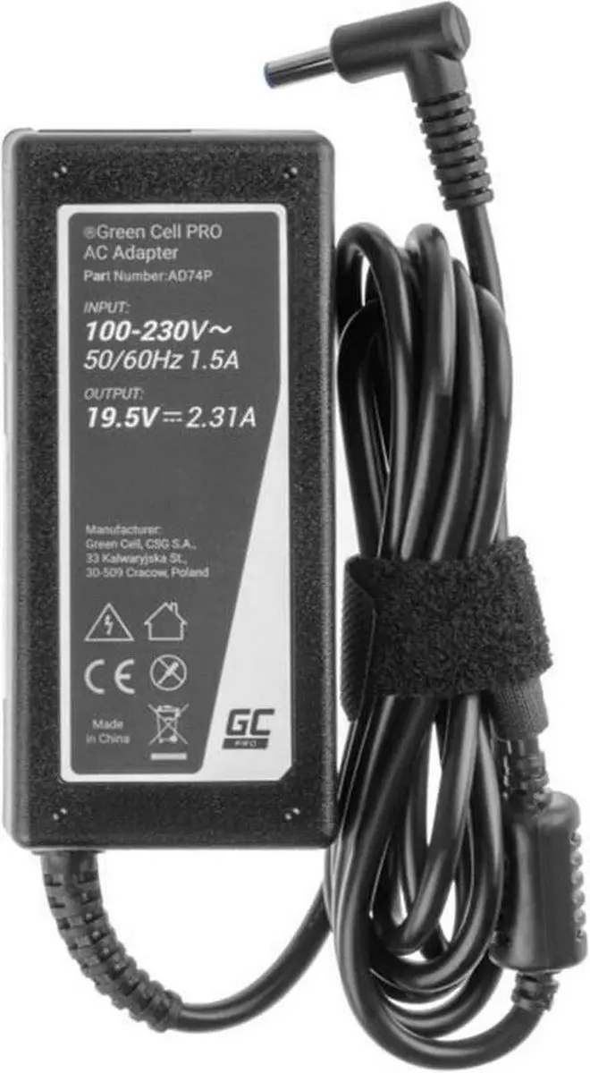 Green Cell AD74P Laptop Netvoeding 45W 19.5V