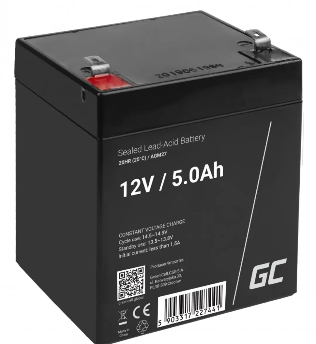 Green Cell AGM27 Loodaccu 12V 5Ah