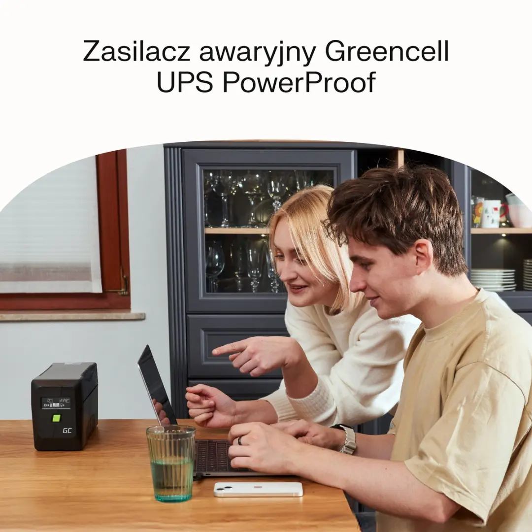 Green Cell PowerProof UPS UPSLP480 - 750VA - 480W - Zwart - afbeelding 2 van 6