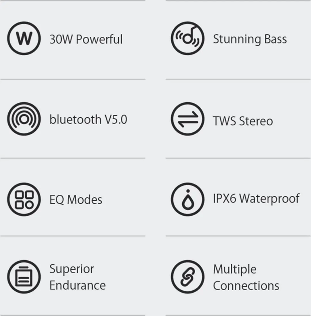 BlitzWolf BW-WA4 Bluetooth Luidspreker 30W - Zwart - afbeelding 6 van 6