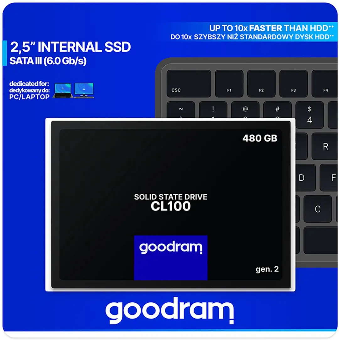 Goodram CL100 Gen 3 SSDPR-CL100-480-G3 SSD - afbeelding 2 van 6