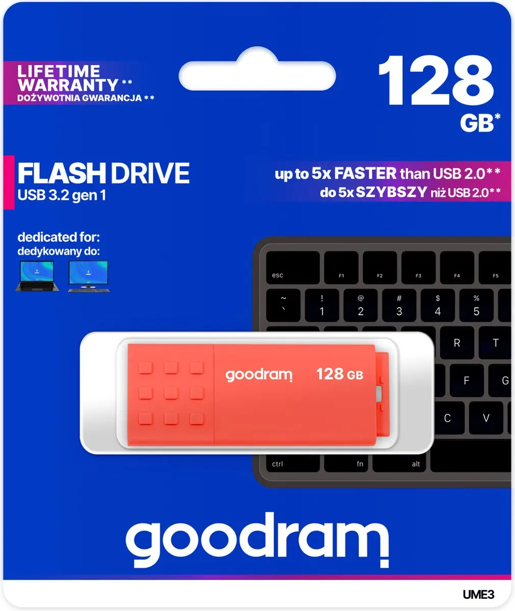 Goodram UME3 UME3-1280O0R11 USB-stick - Oranje - afbeelding 6 van 6
