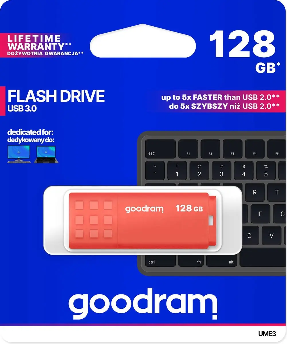 Goodram UME3 UME3-1280O0R11 USB-stick - Oranje - afbeelding 3 van 6