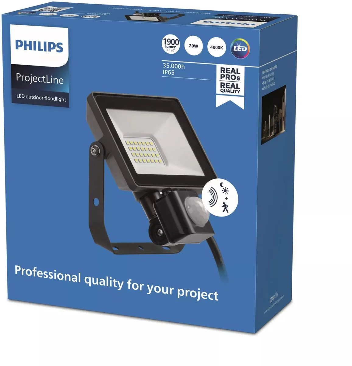 Philips LED ProjectLine Straler 20W - Koel wit 4000K - Zwart