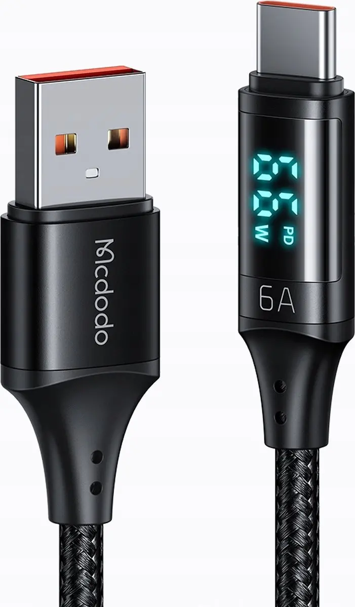 Mcdodo CA-1080 USB-C Kabel 66W - Zwart - afbeelding 5 van 6