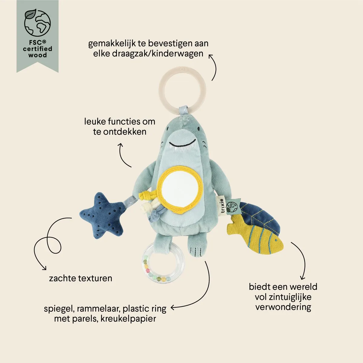Trixie Mr. Shark Hangspeeltje - Blauw