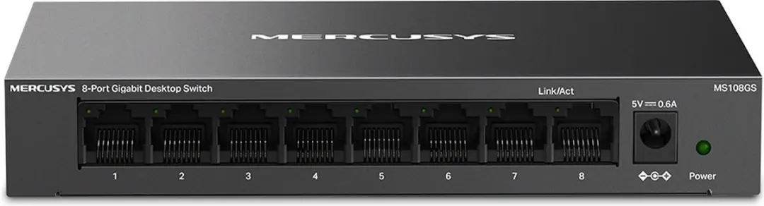 Mercusys MS108GS Netwerkswitch 8-Poorts - Zwart - afbeelding 3 van 6