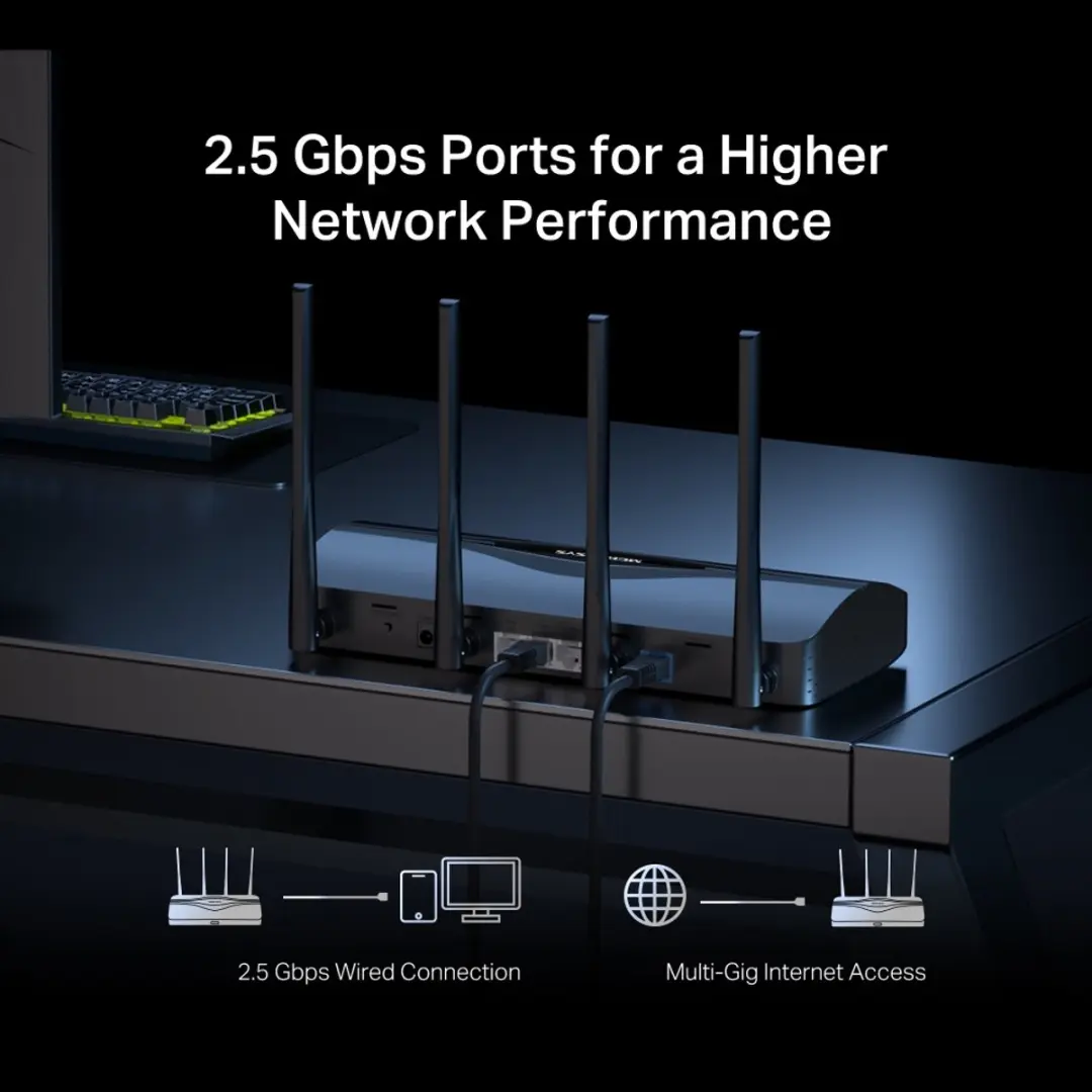 Mercusys MR27BE Router - BE3600 Wi-Fi 7 - Zwart - afbeelding 3 van 6