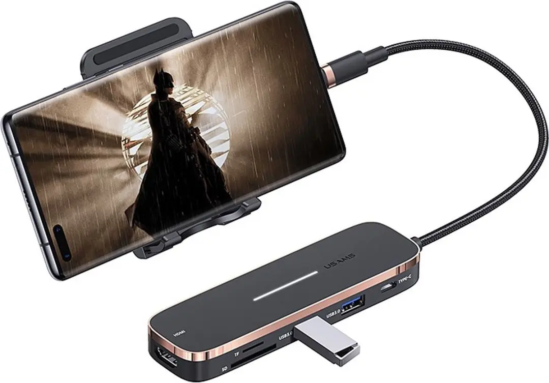 USAMS SJ575HUB01 USB-C Hub - 6-in-1 - afbeelding 2 van 6