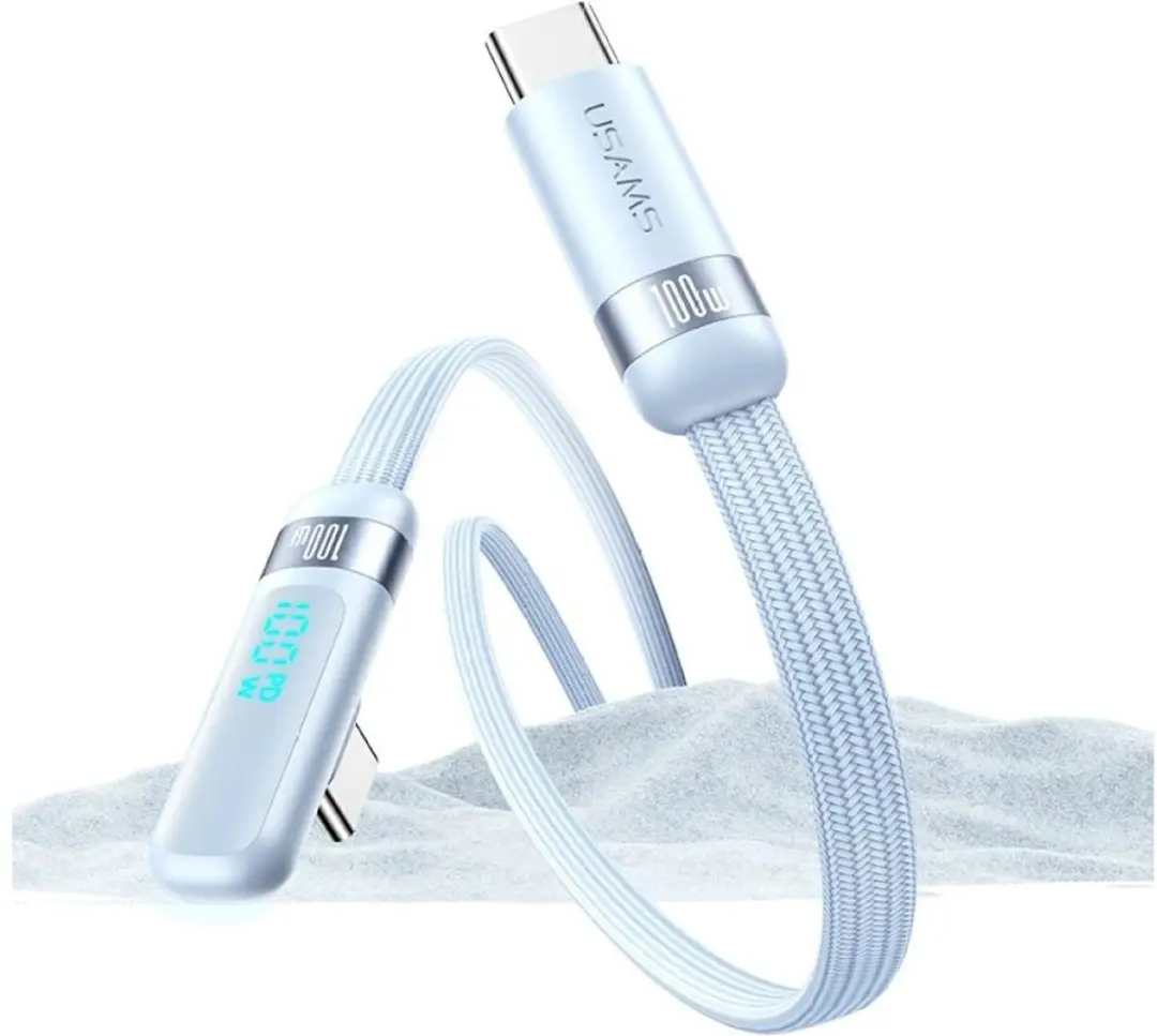 USAMS SJ653USB03 USB-C-kabel - 100W - 1,2m - Transparant - afbeelding 5 van 6