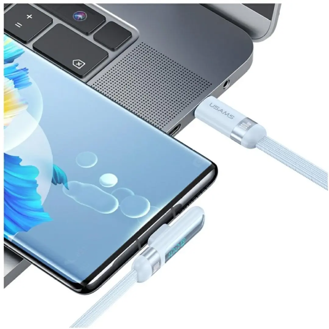 USAMS SJ653USB03 USB-C-kabel - 100W - 1,2m - Transparant - afbeelding 3 van 6