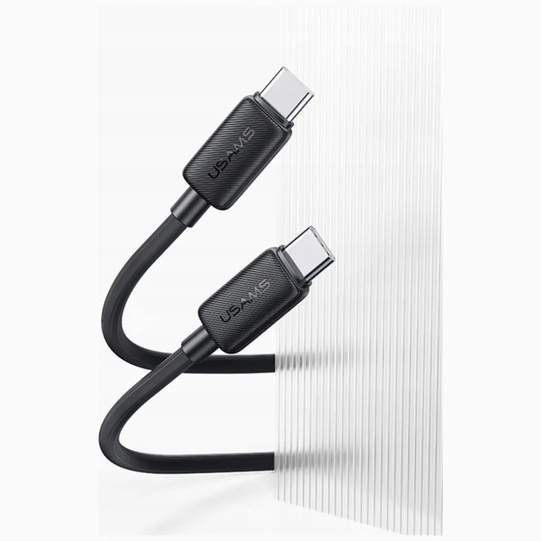 USAMS KY US-SJ696 USB-C naar USB-C Kabel 60W 2m - Wit - afbeelding 2 van 6