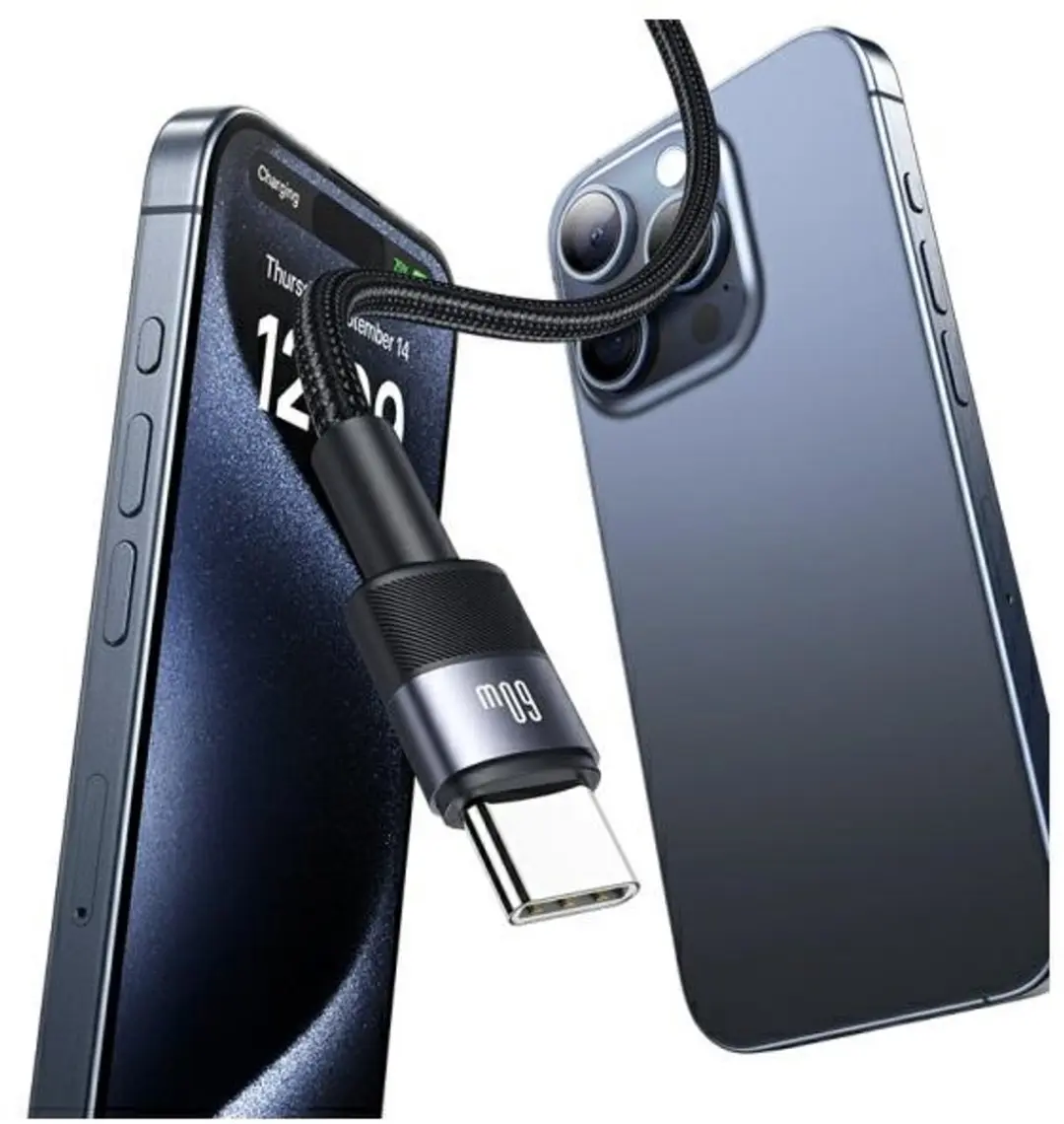 USAMS SY SJ724USB01 USB-C naar USB-C kabel - 60W - 1,2m - afbeelding 2 van 6