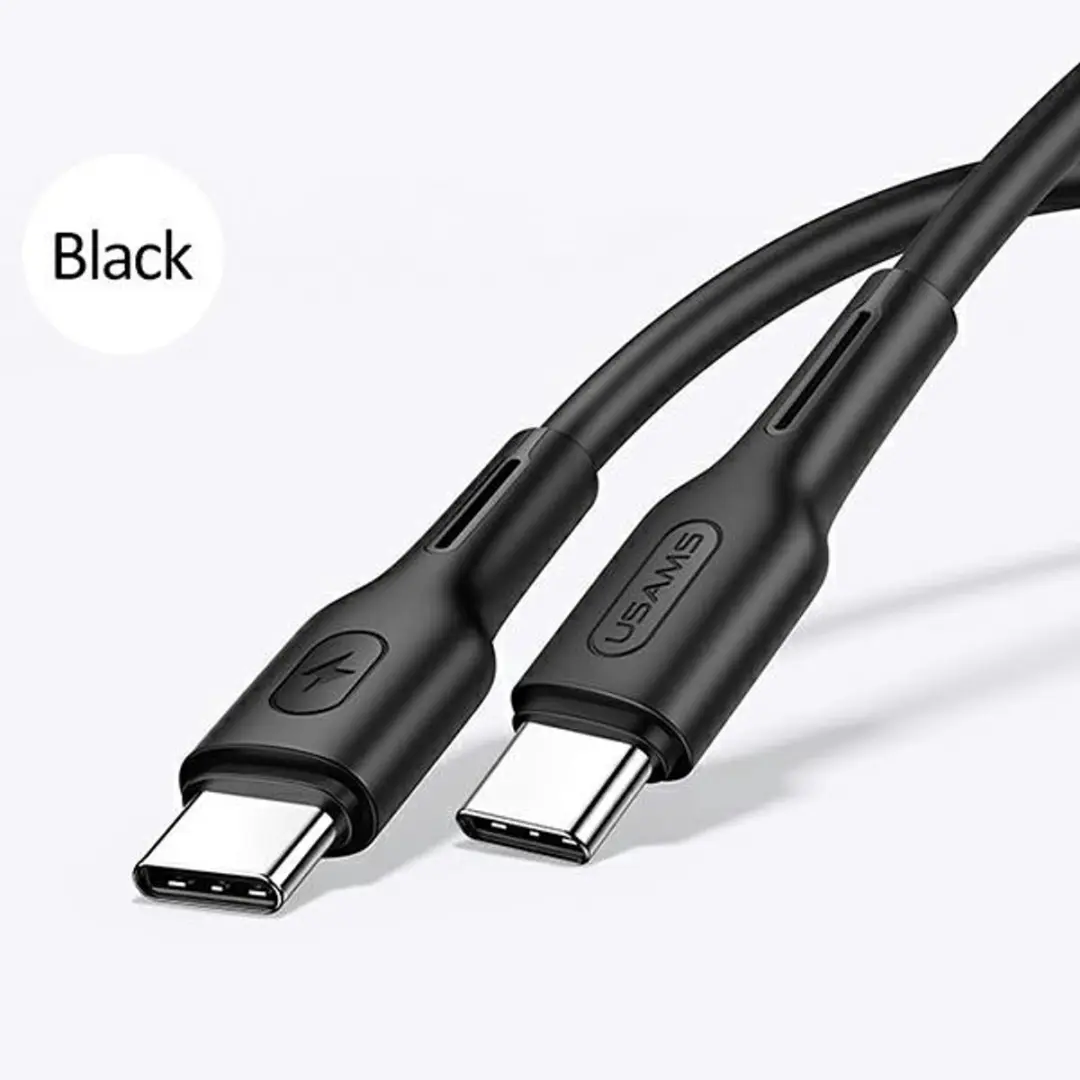 USAMS U43 USB-C naar USB-C Kabel 100W - 1.2m - Zwart - afbeelding 3 van 4