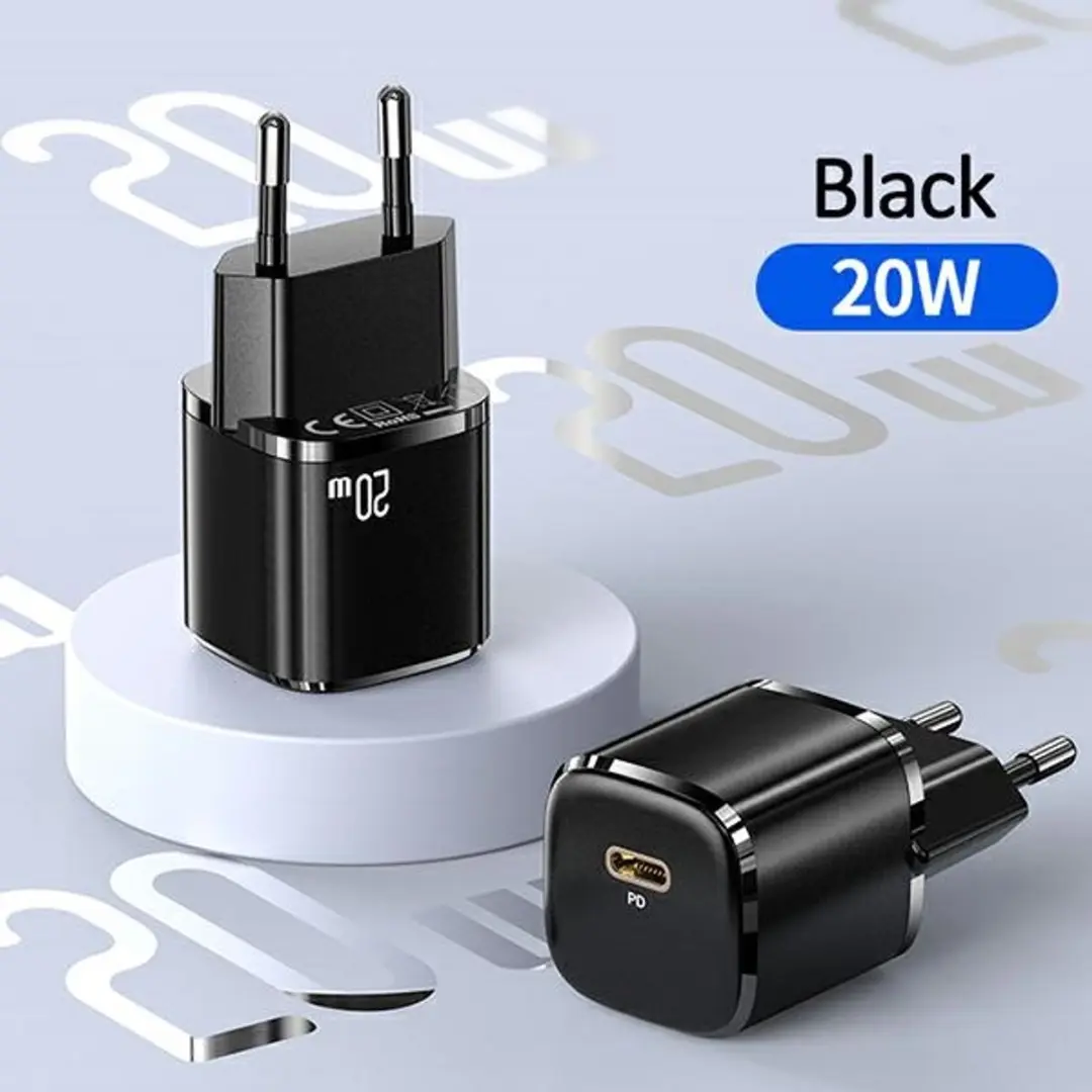 USAMS T36 Serie USB-C Oplader 20W - Zwart - afbeelding 3 van 6