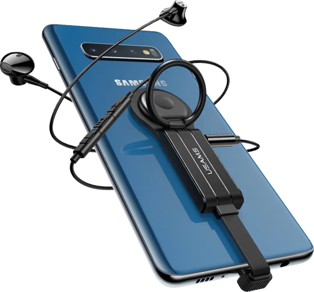 USAMS Station AU11 USB-C Audio Adapter - Zwart - afbeelding 3 van 5