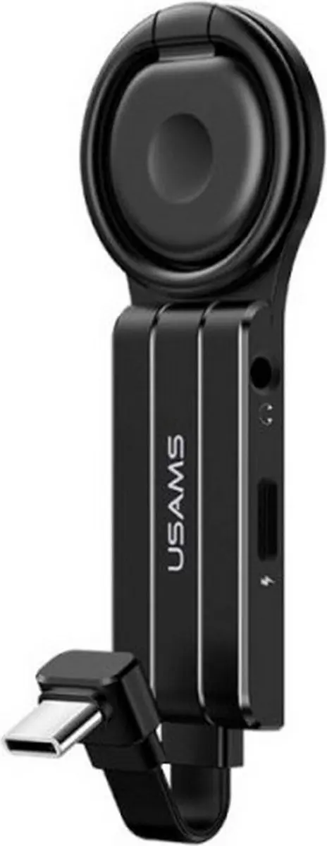 USAMS Station AU11 USB-C Audio Adapter - Zwart - afbeelding 5 van 5