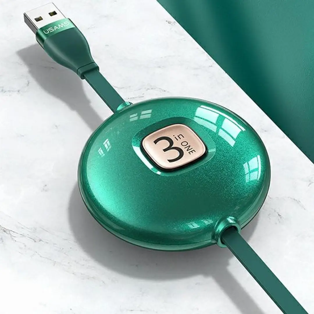 USAMS U69 3-in-1 USB-kabel Lightning/microUSB/USB-C 1m - afbeelding 4 van 6