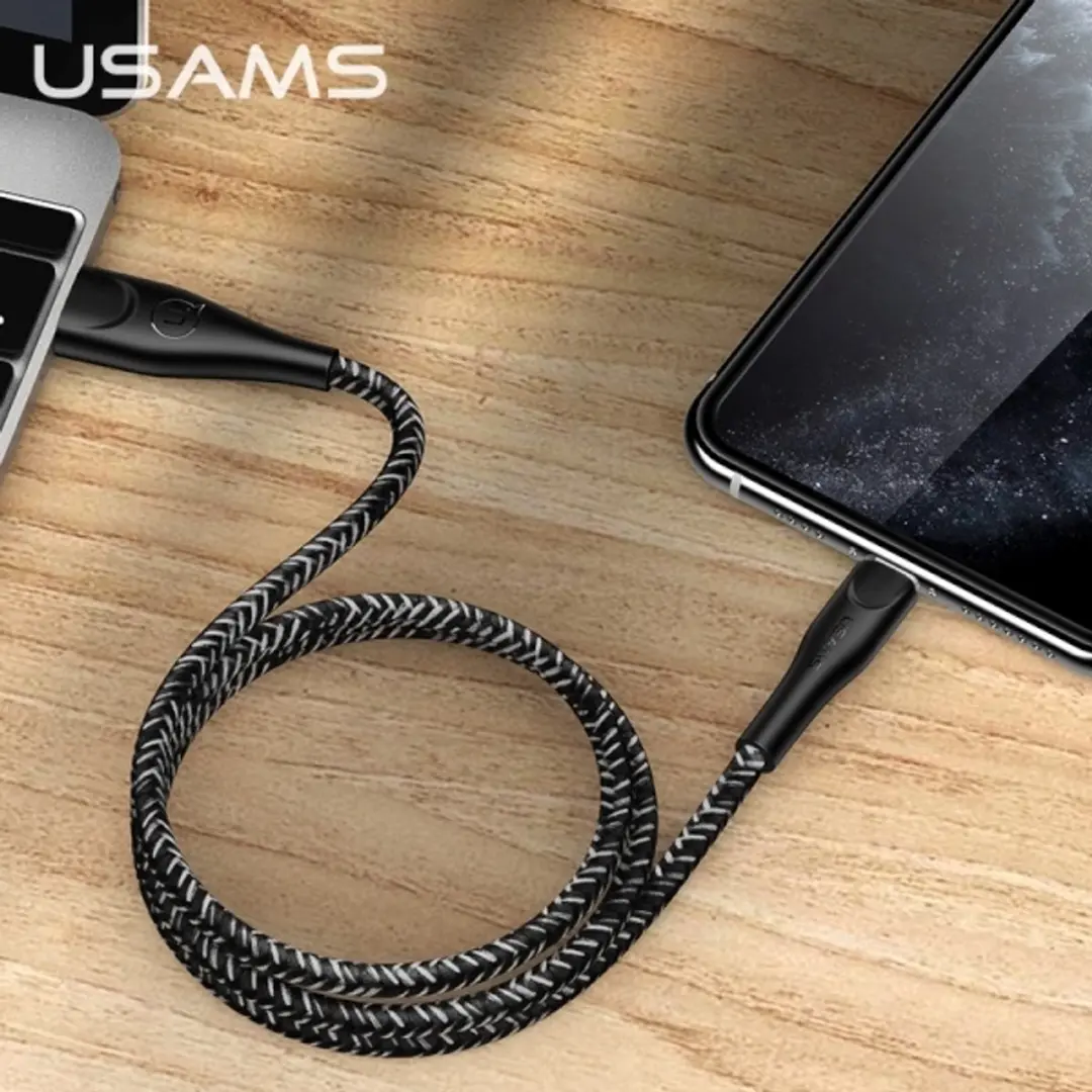 USAMS U41 Lightning Kabel - 3m - Zwart - afbeelding 5 van 6