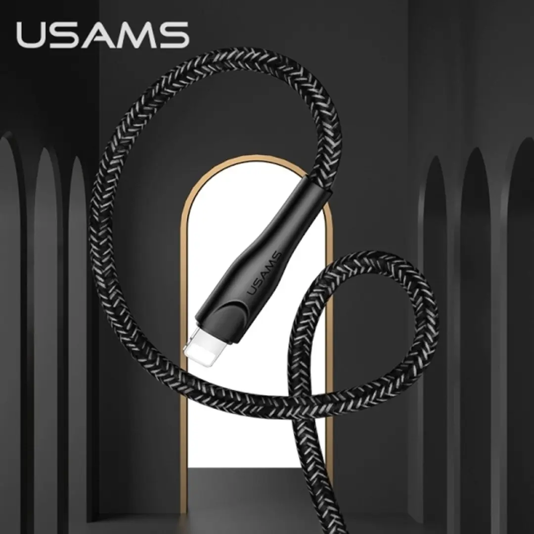 USAMS U41 Lightning Kabel - 3m - Zwart - afbeelding 2 van 6