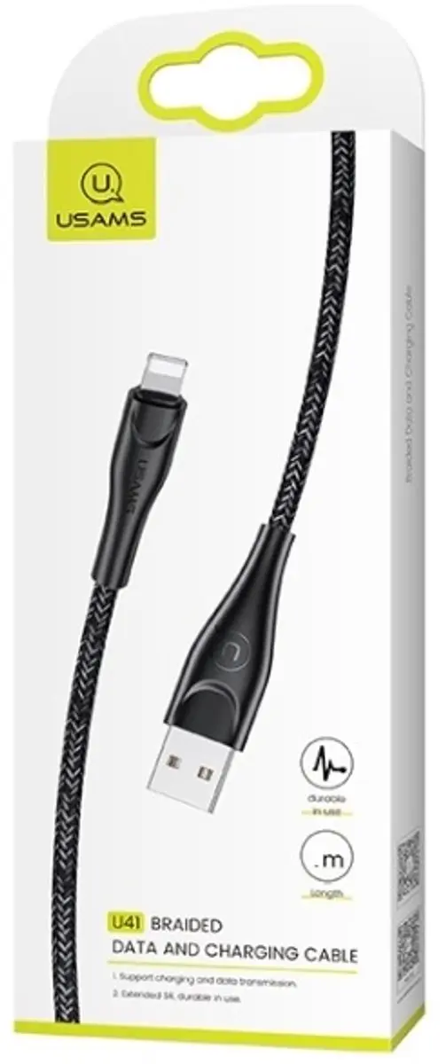 USAMS U41 Lightning Kabel - 3m - Zwart - afbeelding 4 van 6