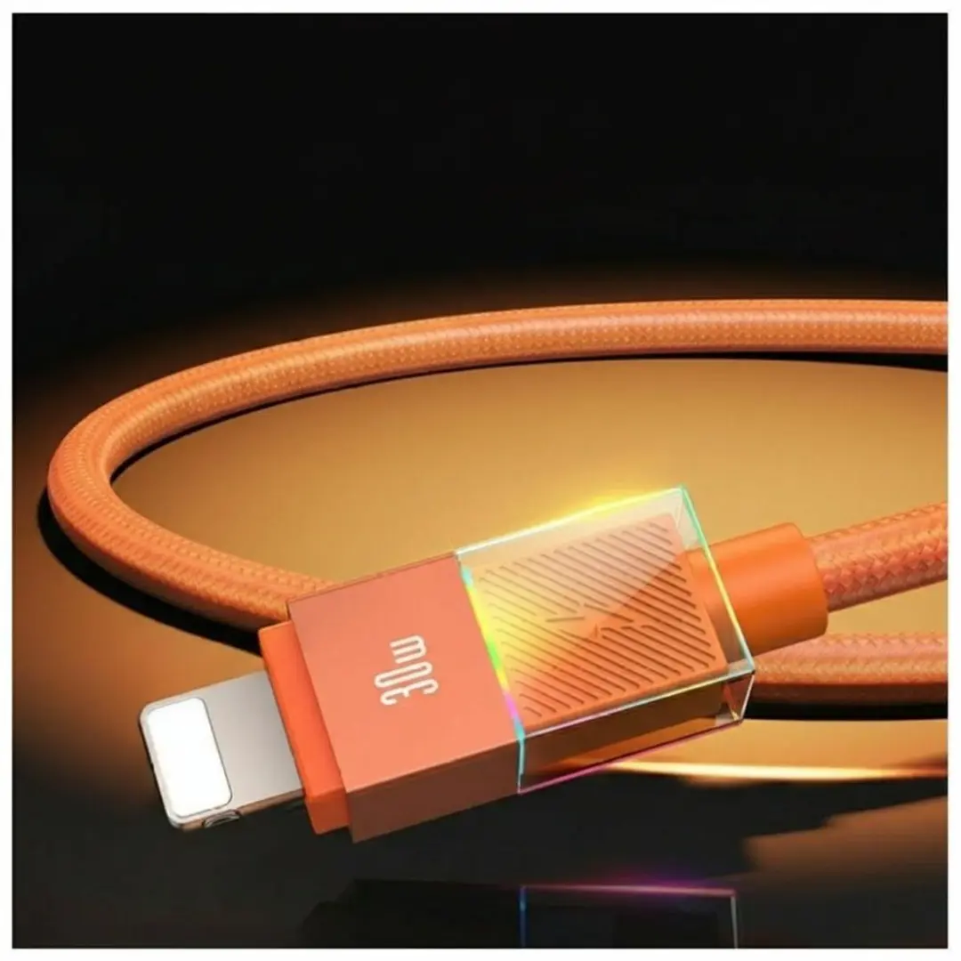 USAMS U93 USB-C naar Lightning kabel 30W - 1,2m - Oranje - afbeelding 2 van 6