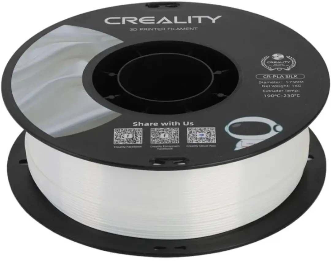 Creality CR-PLA Silk Filament 1.75mm - Wit 1kg - afbeelding 2 van 6