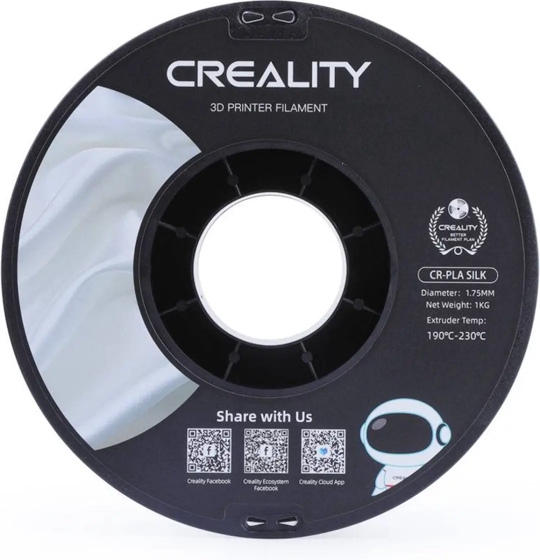 Creality CR-PLA Silk Filament 1.75mm - Wit 1kg - afbeelding 4 van 6