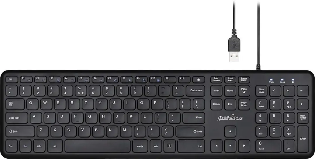 Perixx Periboard 210 USB Bedraad toetsenbord met stille toetsen