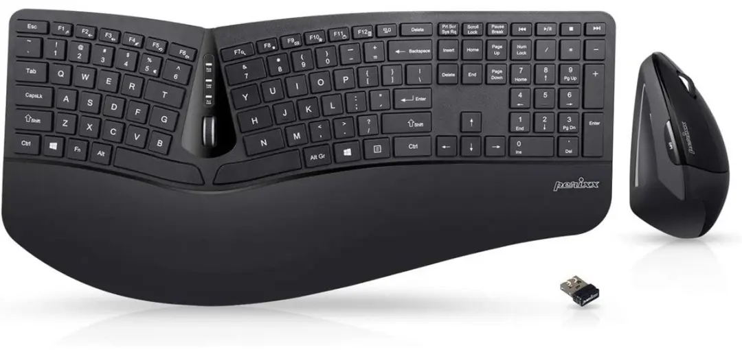 Perixx Periduo-605NL Draadloze Ergonomische Toetsenbord en Muis Set