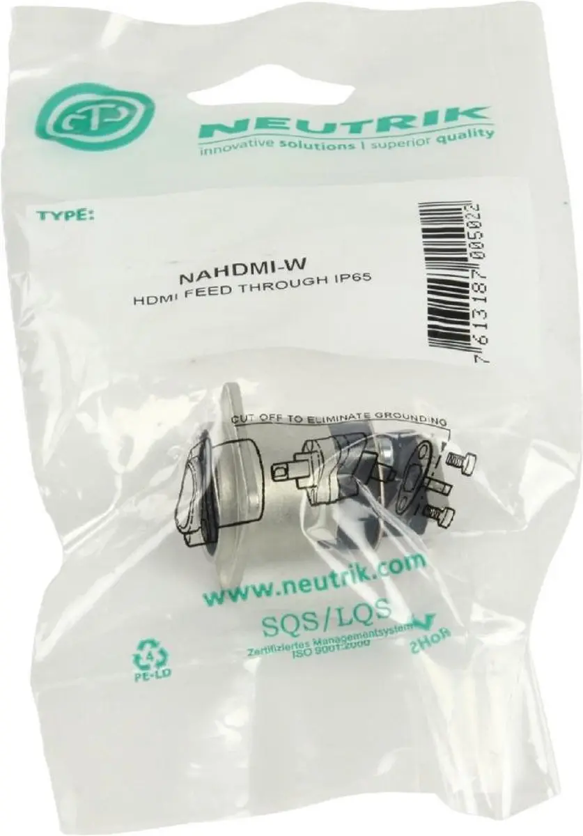 Neutrik NAHDMI-W HDMI Videoadapter - Zilver - afbeelding 4 van 6