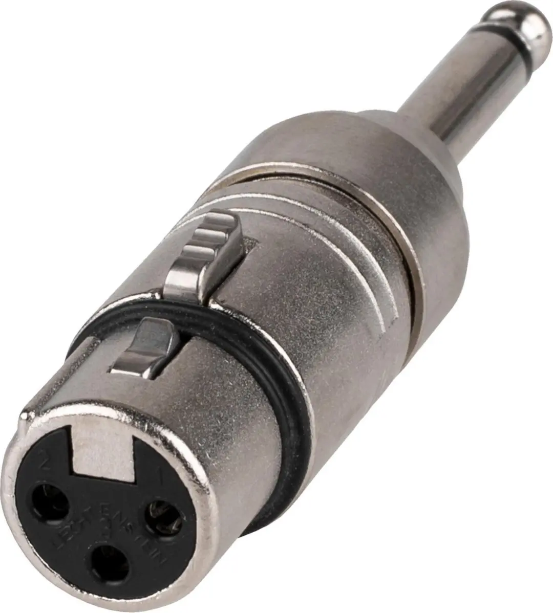 Neutrik NA2FP XLR-adapter - 6,35mm Jack Mono - Grijs - afbeelding 4 van 6