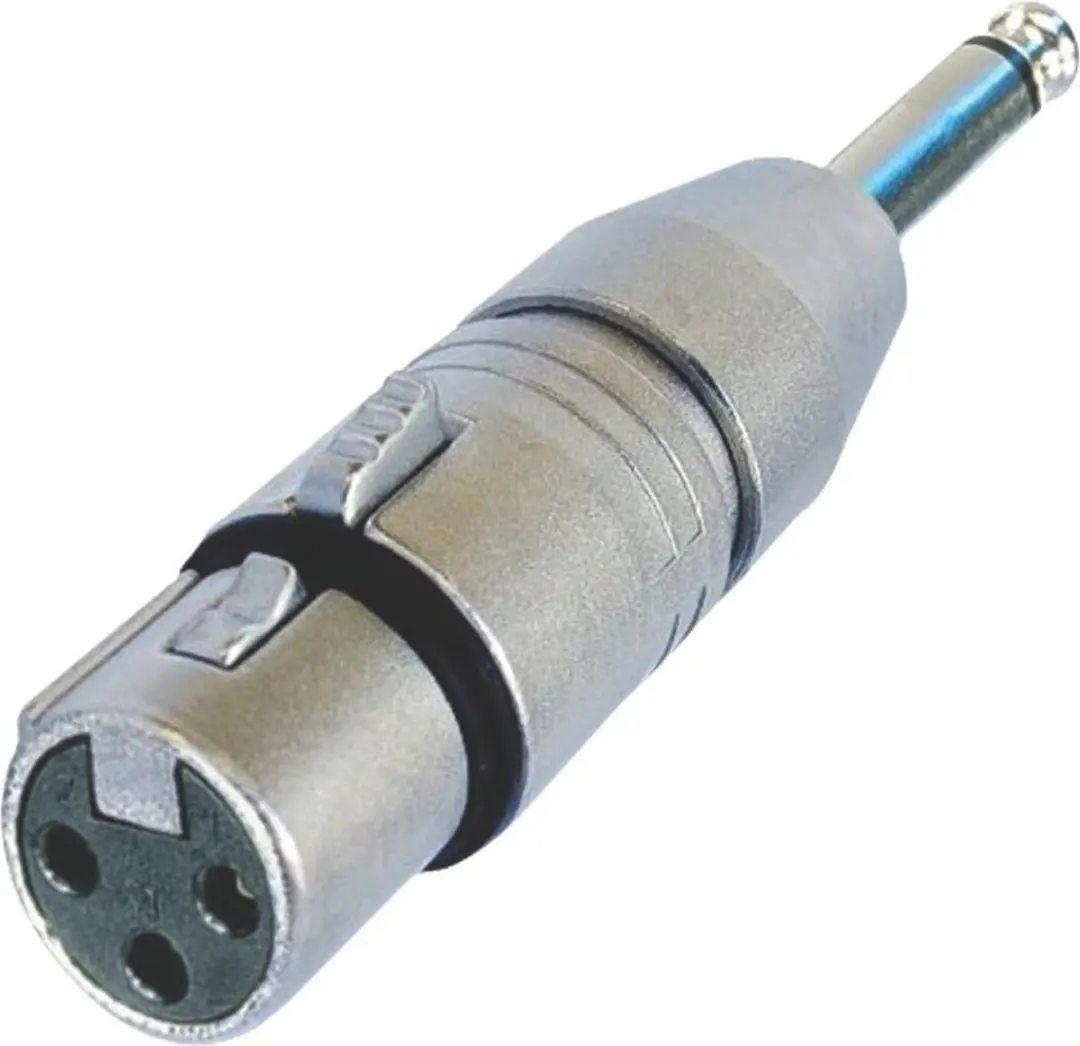 Neutrik NA2FP XLR-adapter - 6,35mm Jack Mono - Grijs - afbeelding 3 van 6
