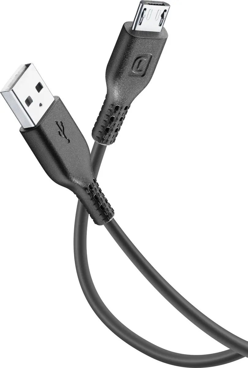 Cellularline USB-A naar Micro-USB kabel 1m - Zwart - afbeelding 4 van 6
