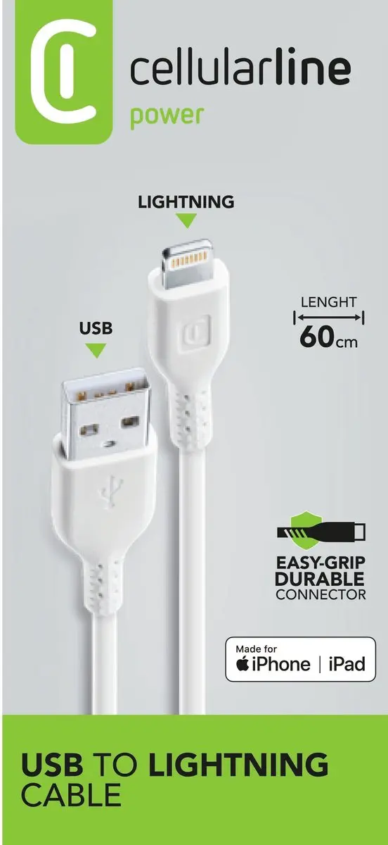Cellularline USBDATA06MFIIPHW USB-kabel Lightning - Wit - afbeelding 6 van 6