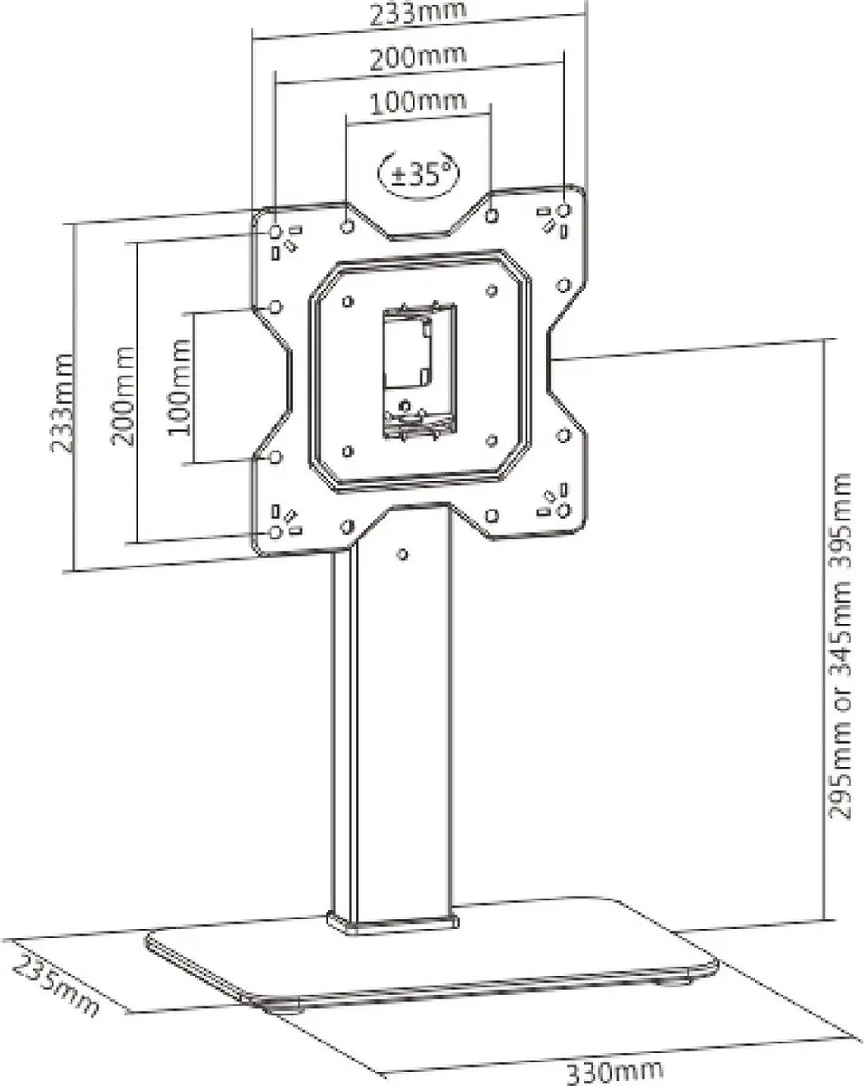 Techly ICA-LCD-323S Monitorsteun - Zwart - afbeelding 4 van 6