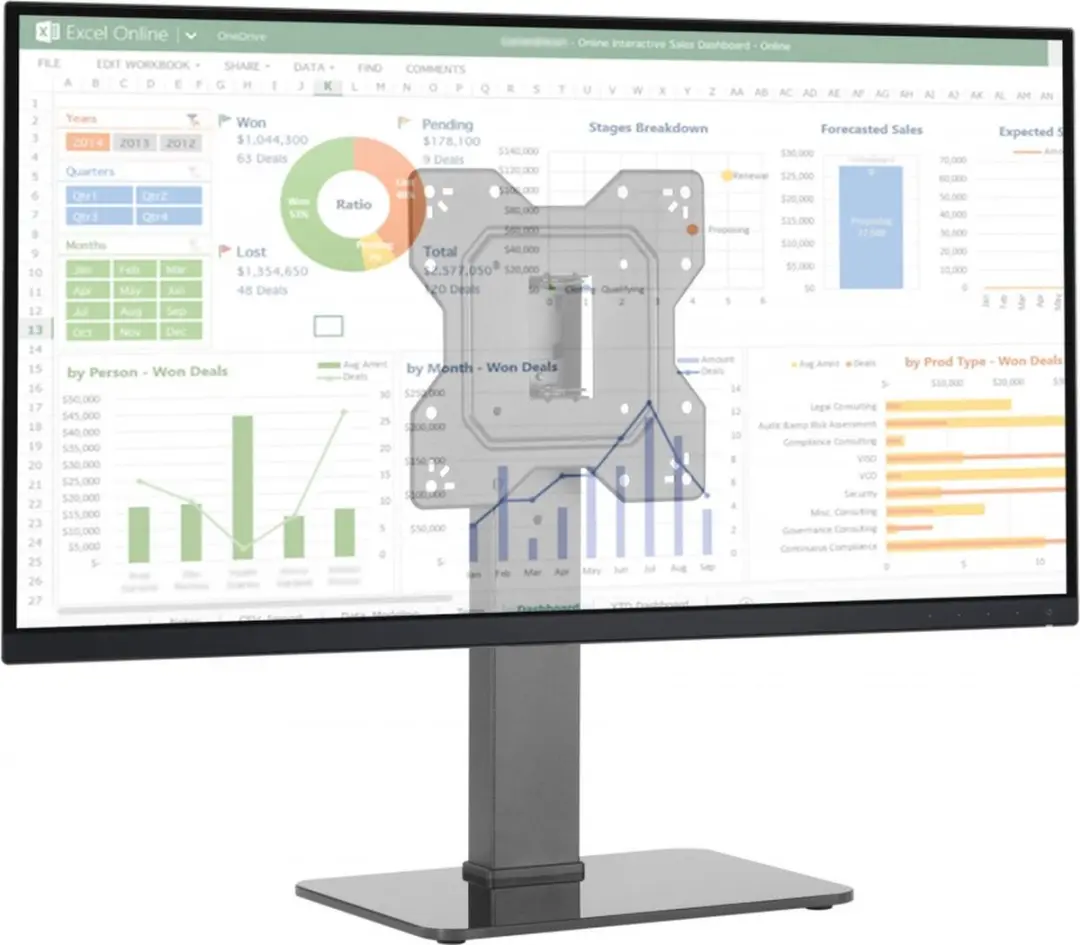 Techly ICA-LCD-323S Monitorsteun - Zwart - afbeelding 5 van 6